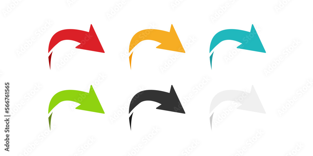 Wall mural arrow icon set. colored arrow symbols. arrow of different types. arrow isolated vector graphic eleme