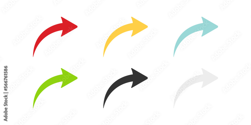 Wall mural arrow icon set. colored arrow symbols. arrow of different types. arrow isolated vector graphic eleme