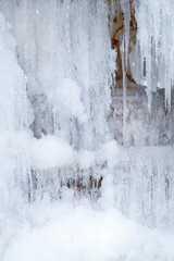 frozen ice and icicles winter texture and pattern background