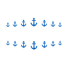 Border frame of flat yacht anchor icon frame border vector illustration isolated on white background.