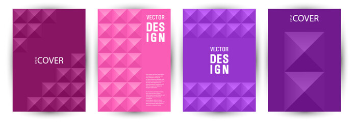 Scientific publication cover page mokup bundle graphic design. Bauhaus style digital title page