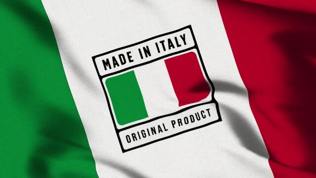 Flag of Italy with the made in italy logo.Made in Italy is a merchandise mark indicating that a product is all planned, manufactured and packed in Italy.Italian Flag	