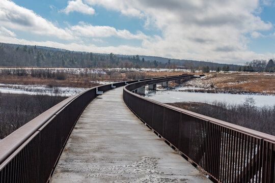 Bridge over Frozen Wetlands, Flight 93 National Memorial, Pennsylvania USA, Stoystown, Pennsylvania