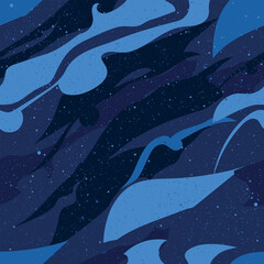 Fantastic Universe blue seamless pattern background