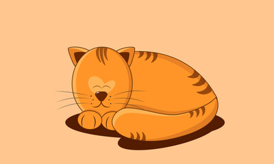 The red cat is sleeping sweetly