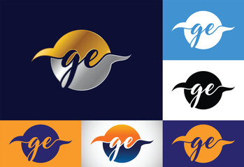 Initial Letter G E Logo Design Vector. Graphic Alphabet Symbol For Corporate Business Identity