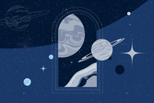 Fantasy parallel universe portal desaturated background