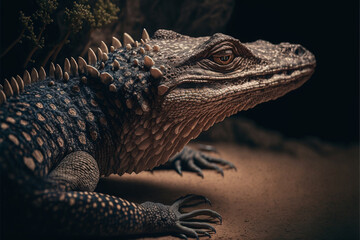 Crocodile with rough skin