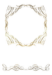 メニュー、表彰状、オリエント柄、アラベスク柄、ダマスク柄の飾り罫ビンテージのフレーム、エンブレム