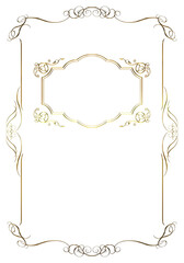 メニュー、表彰状、オリエント柄、アラベスク柄、ダマスク柄の飾り罫ビンテージのフレーム、エンブレム