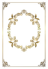 メニュー、表彰状、オリエント柄、アラベスク柄、ダマスク柄の飾り罫ビンテージのフレーム、エンブレム