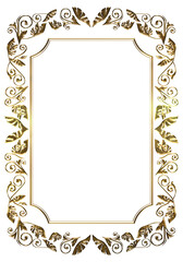 メニュー、表彰状、オリエント柄、アラベスク柄、ダマスク柄の飾り罫ビンテージのフレーム、エンブレム