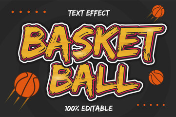 vector basketball text effect editable
