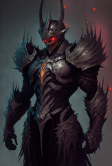 Demon knight, dark fantasy character, concept art illustration 