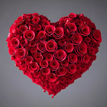 Amor, corazon hecho de rosas, centrado, corazón enamorado, día de San Valentin
