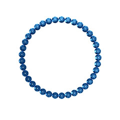 Circulo de lantejoulas azuis isoladas