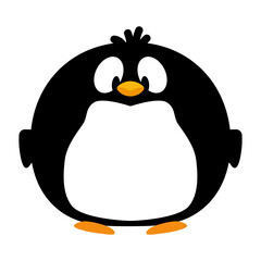 penguin vector illustration. logo cute fat penguin icon