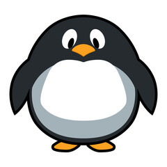 penguin vector illustration. logo cute fat penguin icon