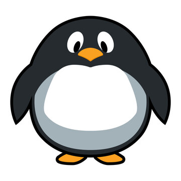 penguin vector illustration. logo cute fat penguin icon