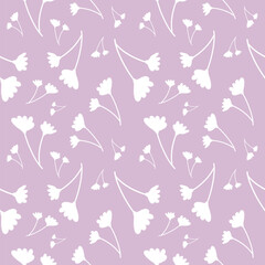 Seamless floral pattern vector flower shape doodle plant abstract texture background illustration for digital paper and print materials