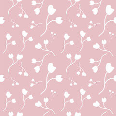 Seamless floral pattern vector flower shape doodle plant abstract texture background illustration for digital paper and print materials