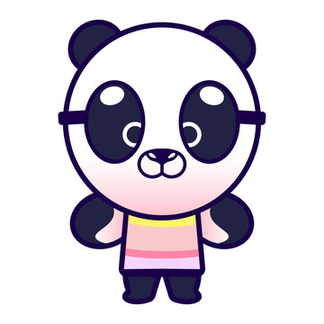 panda vector illustration. logo cute panda icon