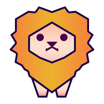 Lion vector illustration. logo cute Lion icon