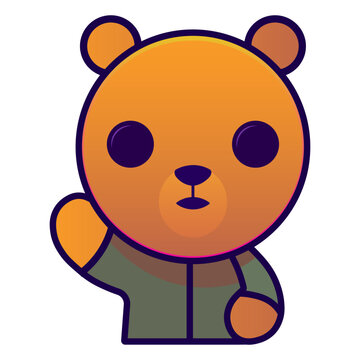bear vector illustration Flat Cartoon Style. logo cute bear icon. Animal Nature Icon Isolated.
