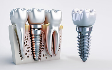 dental implants and white teeth AI