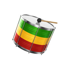 Bumbo de carnaval isolado para composi&ccedil;&atilde;o