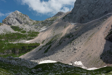 Mountain views in the Julian Alps in Slovenia, bovec