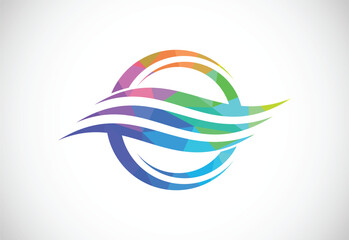 Air conditioner low poly logo sign symbol. Hot and cold symbol