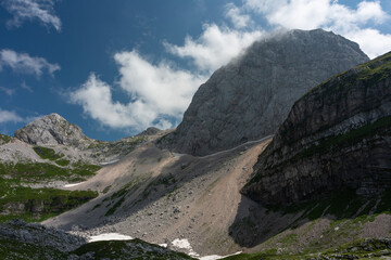Mountain views in the Julian Alps in Slovenia, bovec
