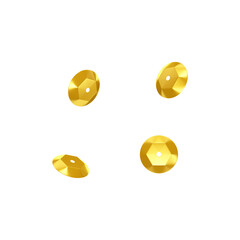 Lantejoulas amarelas isoladas 