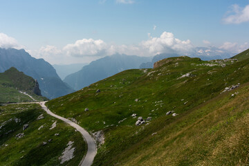 Mountain views in the Julian Alps in Slovenia, Mangart