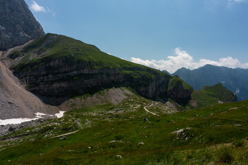 Mountain views in the Julian Alps in Slovenia, Mangart