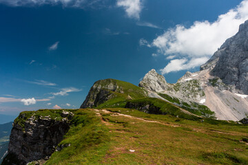 Mountain views in the Julian Alps in Slovenia, Mangart