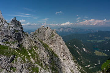 Mountain views in the Julian Alps in Slovenia, Mangart