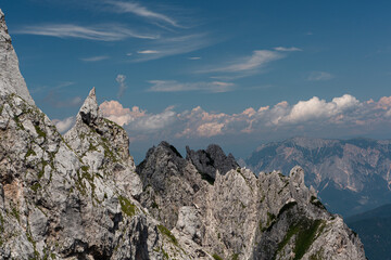 Mountain views in the Julian Alps in Slovenia, Mangart