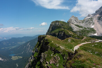 Mountain views in the Julian Alps in Slovenia, Mangart