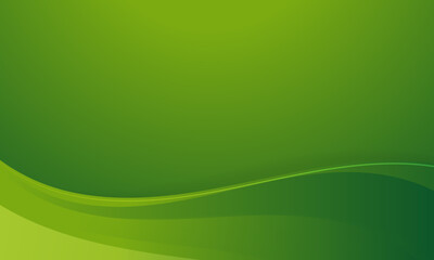 Abstract green wave background. Dynamic line composition with soft gradients for ecological concept. Vector illustration
