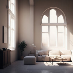 Modern interior design, living room decor, AI generated