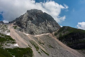 Mountain views in the Julian Alps in Slovenia, bovec