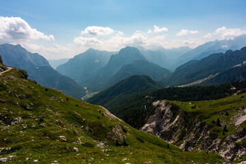 Mountain views in the Julian Alps in Slovenia,kanin