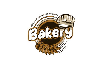 Bakery logo design, cake and bakery food logo vector illustration