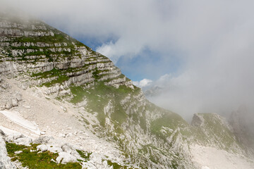 Mountain views in the Julian Alps in Slovenia,kanin