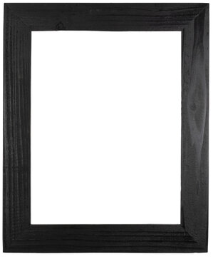 Handmade wood rectangular photo frame painted black