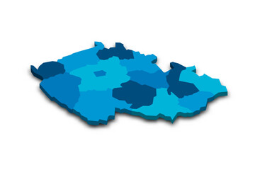 Czech Republic political map of administrative divisions
