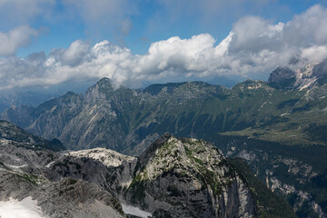 Mountain views in the Julian Alps in Slovenia,kanin