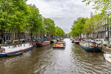 A canal in the city of Amsterdam